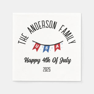 4 juli Onafhankelijkheidsdag Gepersonaliseerde naa Servet