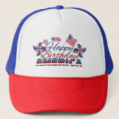 4 juli Onafhankelijkheidsdag, Happy Birthday Ameri Trucker Pet (Voorkant)