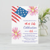 4 juli Onafhankelijkheidsdag Party Rood Wit Blauw Kaart (Staand voorkant)
