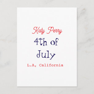 4 juli Onafhankelijkheidsdag rood blauw naam stad Briefkaart