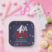 4 juli Onafhankelijkheidsdag rood wit blauw Papieren Bordje (Feest)