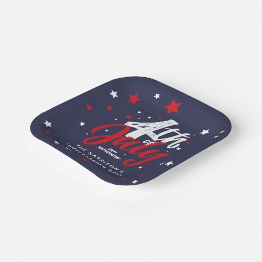 4 juli Onafhankelijkheidsdag rood wit blauw Papieren Bordje (Gebogen)