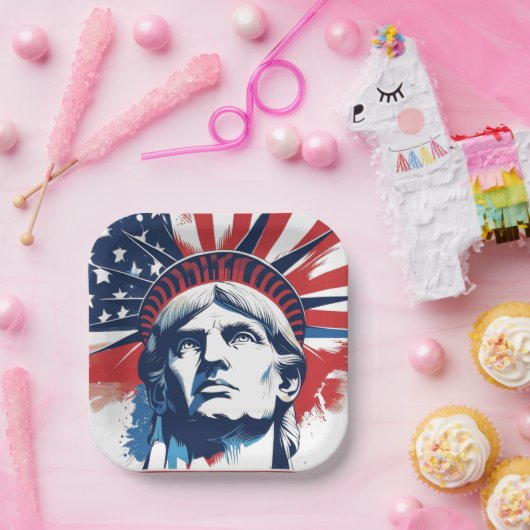 4 juli Onafhankelijkheidsdag Spirit Papieren Bordje (Feest)