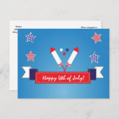 4 juli Onafhankelijkheidsdag Uitnodiging Briefkaar (Voorkant / Achterkant)