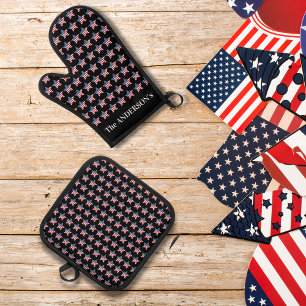 4 juli Onafhankelijkheidsdag USA Flag Star Ovenwant & Pannenlap Set
