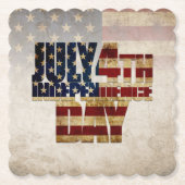 4 juli Onafhankelijkheidsdag  vlag ontwerp Kartonnen Onderzetters (Voorkant)