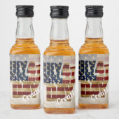 4 juli Onafhankelijkheidsdag  vlag ontwerp Likeurfles Etiket (Flessen)