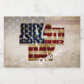 4 juli Onafhankelijkheidsdag  vlag ontwerp Likeurfles Etiket (Enkel label)