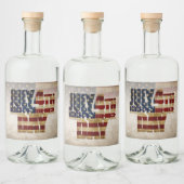 4 juli Onafhankelijkheidsdag  vlag ontwerp Likeurfles Etiket (Flessen)