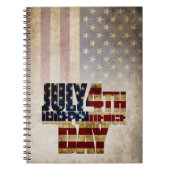 4 juli Onafhankelijkheidsdag  vlag ontwerp Notitieboek (Voorkant)