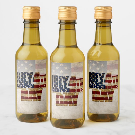 4 juli Onafhankelijkheidsdag vlag ontwerp Wijn Etiket (Flessen)