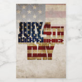 4 juli Onafhankelijkheidsdag vlag ontwerp Wijn Etiket (Enkel label)