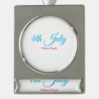 4 juli onafhankelijkheidsdag voeg naam tekst aan verzilverd banner ornament