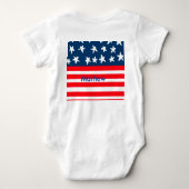 4 juli onafhankelijkheidsdag voeg naam tekst toe V Romper (Achterkant)