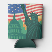 4 juli Onafhankelijkheidsdag Vrijheidsbeeld Blikjeskoeler (Voorkant)