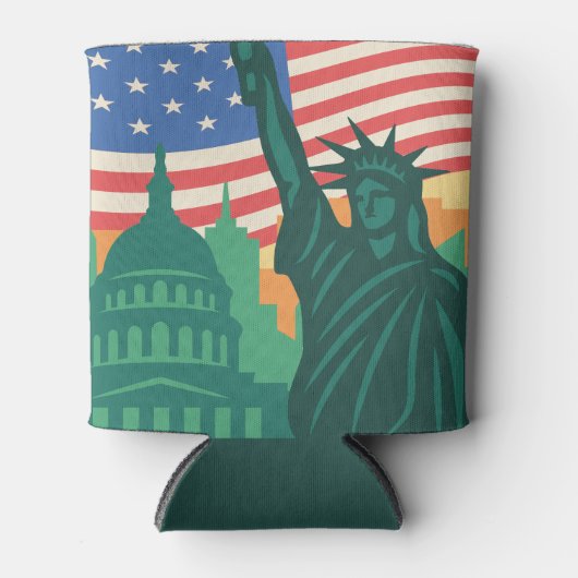 4 juli Onafhankelijkheidsdag Vrijheidsbeeld Blikjeskoeler (Voorkant)