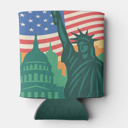 4 juli Onafhankelijkheidsdag Vrijheidsbeeld Blikjeskoeler (Achterkant)