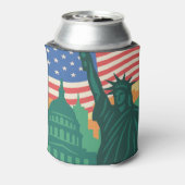 4 juli Onafhankelijkheidsdag Vrijheidsbeeld Blikjeskoeler (Blikje Achterkant)