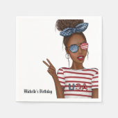 4 juli Onafhankelijkheidsdag VS Verjaardag Servet (Voorkant)