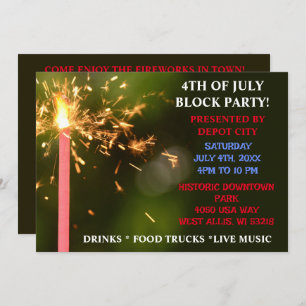 4 juli Onafhankelijkheidspartij Sparkler Kaart