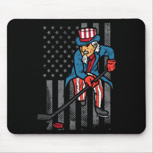 4 juli oom Sam ijshockey vlag Amerika mannen Muismat