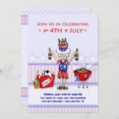 4 juli - Oom Sam Party BBQ Kaart (Voorkant / Achterkant)