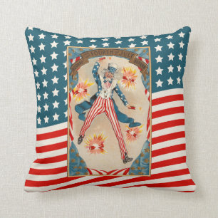 4 juli oom Sam Patriotic Americana Kussen