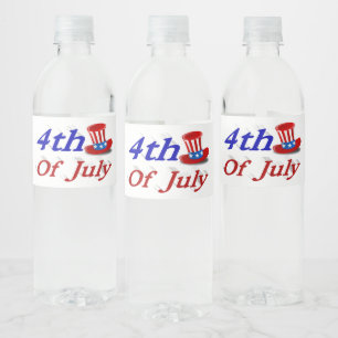 4 juli oom Sam Waterfles Etiket
