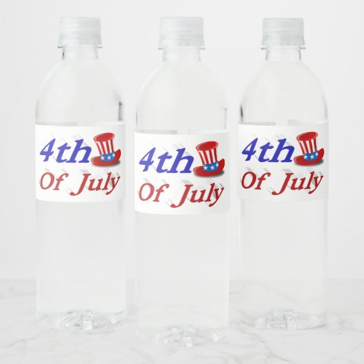 4 juli oom Sam Waterfles Etiket (Flessen)