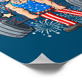 4 juli oom Sam Weightlift Funny Poster (Hoek)