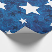 4 juli op blauw cadeaupapier (Hoek)