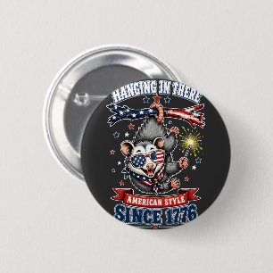 ​4 juli opossum hangende knop ronde button 5,7 cm