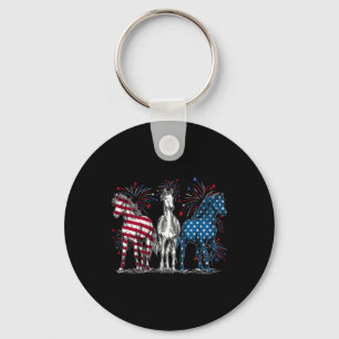 4 juli paardenliefhebbers Rood Wit En Blauw Amerik Sleutelhanger