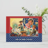 4 juli Partij  Patriottische Kinder Kaart (Staand voorkant)