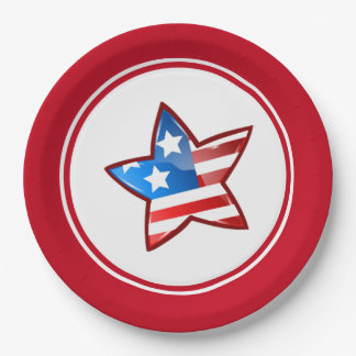 4 juli Partij Patriottische Ster Papieren Bordje
