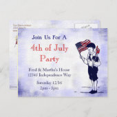 4 juli Party Custom Invitation Briefkaart (Voorkant / Achterkant)