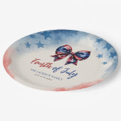 4 juli Patriotic Bow BBQ Party Papieren Bordje (Gekanteld)