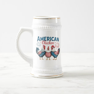 4 juli patriottisch Amerikaans kip ontwerp Bierpul