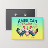4 juli patriottisch Amerikaans kip ontwerp Button (Voorkant / Achterkant)