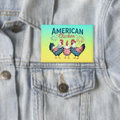 4 juli patriottisch Amerikaans kip ontwerp Button (Insitu)