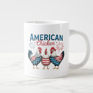 4 juli patriottisch Amerikaans kip ontwerp Extra Grote Beker