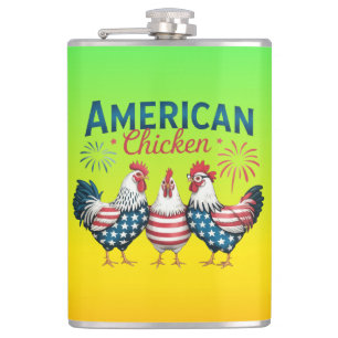 4 juli patriottisch Amerikaans kip ontwerp Heupfles