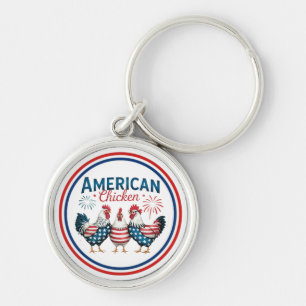 4 juli patriottisch Amerikaans kip ontwerp Sleutelhanger