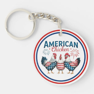 4 juli patriottisch Amerikaans kip ontwerp Sleutelhanger