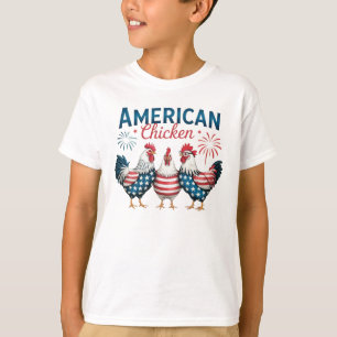 4 juli patriottisch Amerikaans kip ontwerp T-shirt