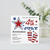 4 juli Patriottisch Amerikaans Teenslipper van de Kaart (Staand voorkant)