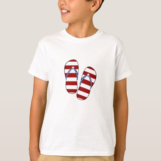 4 juli Patriottisch Amerikaans Teenslipper van de  T-shirt (Voorkant)