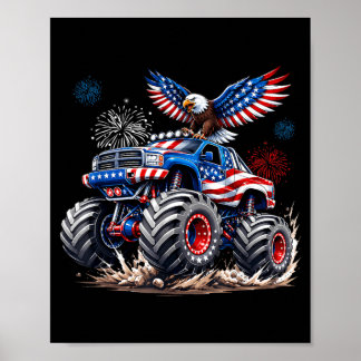 4 juli patriottisch Amerikaans USA rood wit blauw Poster