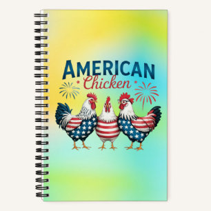4 juli patriottisch Amerikaanse kip ontwerp Notitieboek
