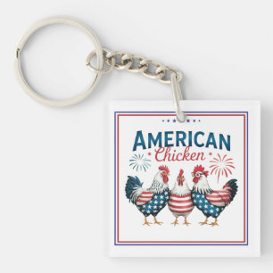 4 juli patriottisch Amerikaanse kip ontwerp Sleutelhanger